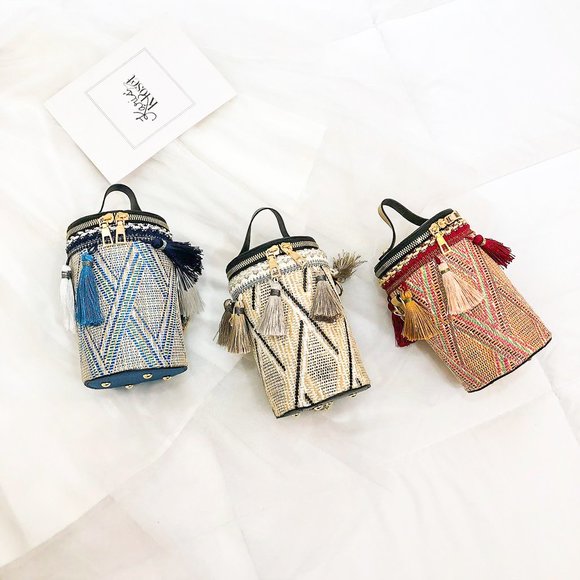 Staycation Tassle round bucket bag purse - Picture 8 of 8